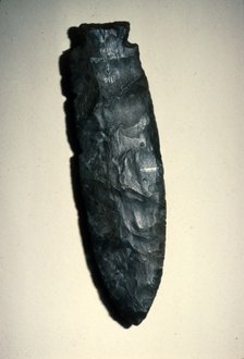 North American Indian Archaic Stone chipped Spear Point, Paleolithic. Artist: Unknown.