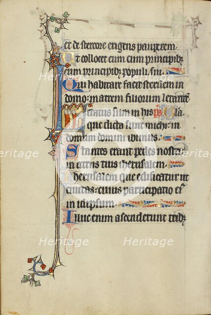 Initial L: Clerics Singing; Ruskin Hours, about 1300. Creator: Unknown.