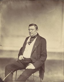 [Seated Man in White Vest and Dark Coat], 1850s-60s. Creator: Franz Antoine.