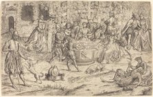 Banquet in the Park of a French Castle, c. 1550. Creator: Master H. S..