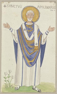 A mosaic in Sant’Apollinare in Classe near Ravenna, depicting Apollinaris of Ravenna...1818-43. Creator: Johann Anton Ramboux.