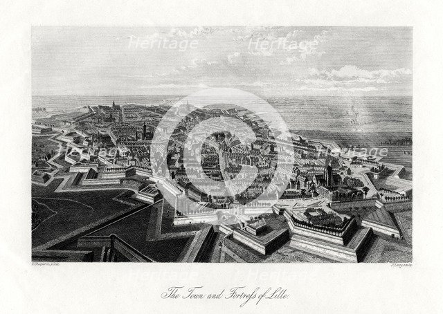 The town and fortress of Lille, France, 1875. Artist: J Lacy