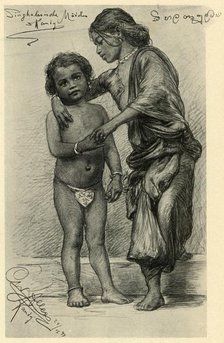 Sinhalese girls, Kandy, Ceylon, 1898. Creator: Christian Wilhelm Allers.