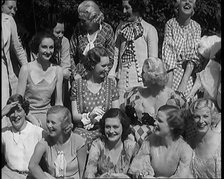 A Large Group of Female Civilians Posing for Photos, 1931. Creator: British Pathe Ltd.