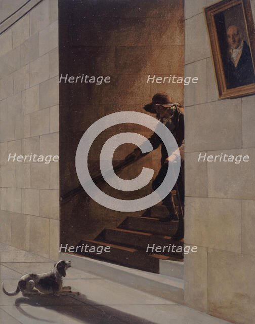 La Descente de l'escalier, c.1800. Creator: Louis Leopold Boilly.