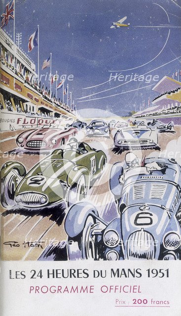 Programme for Le Mans 24 Hours, 1951. Artist: Unknown