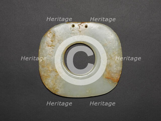 Squarish Disk with Rounded Corners, Neolithic period, Hongshan culture, c. 3000 B.C. Creator: Unknown.