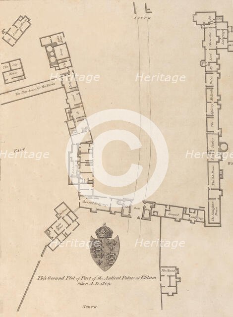 Ground plan of Ancient Palace at Eltham, 1777. Creator: John Bayly.