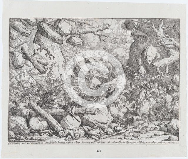 Maximilian Emanuel and the Bavarian Army in a Narrow Pass in theTyrol, early 18th century. Creator: Franz Joachim Beich.