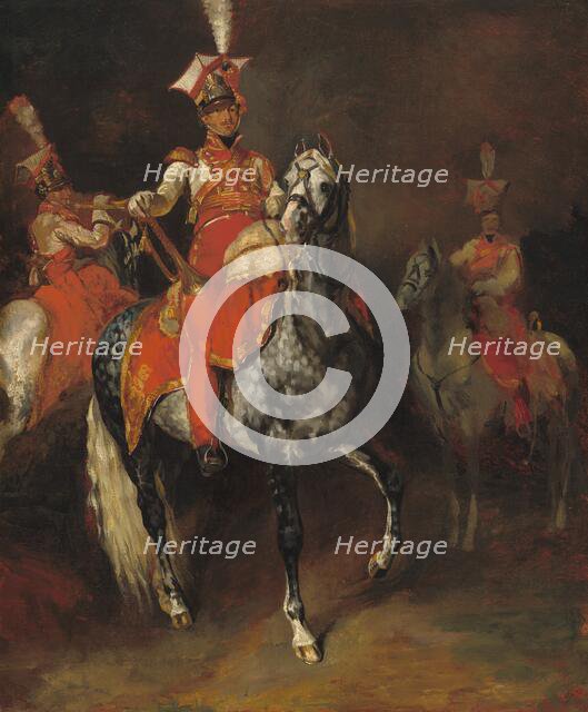 Mounted Trumpeters of Napoleon's Imperial Guard, 1813/1814. Creator: Theodore Gericault.
