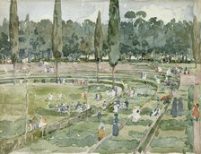 The Race Track (Piazza Siena, Borghese Gardens, Rome), 1898. Creator: Maurice Brazil Prendergast.