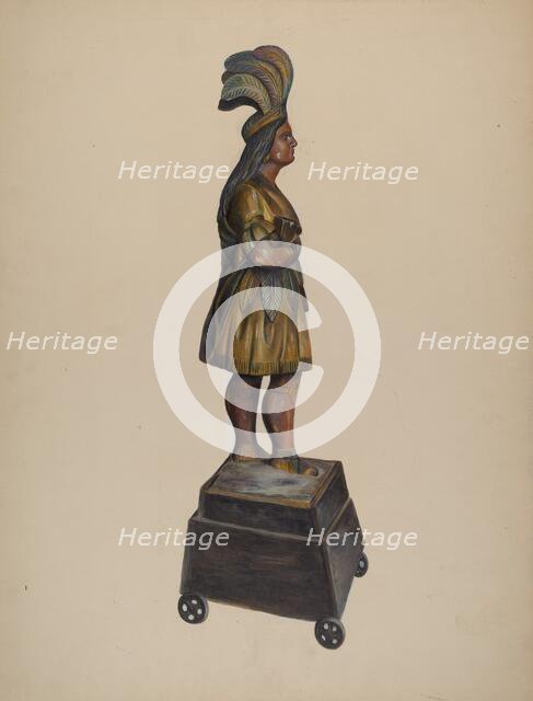 Cigar Store Indian, c. 1937. Creator: Unknown.