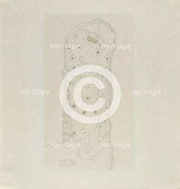 Standing Pair of Lovers, 1907-1908. Creator: Klimt, Gustav (1862-1918).