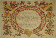 Birth and Baptismal Certificate, 1784. Creator: Unknown.