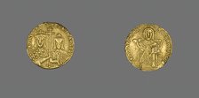 Solidus (Coin) of Basil I with Christ Enthroned, 868-870. Creator: Unknown.