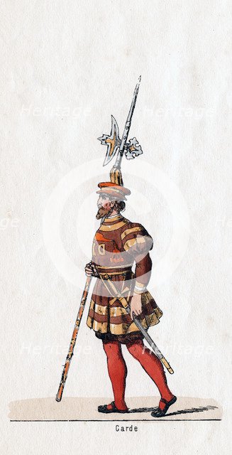 Guard, costume design for Shakespeare's play, Henry VIII, 19th century. Artist: Unknown