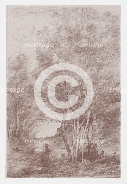 The Philosophers' Retreat (Le Repos des philosophes), 1871. Creator: Jean-Baptiste-Camille Corot.