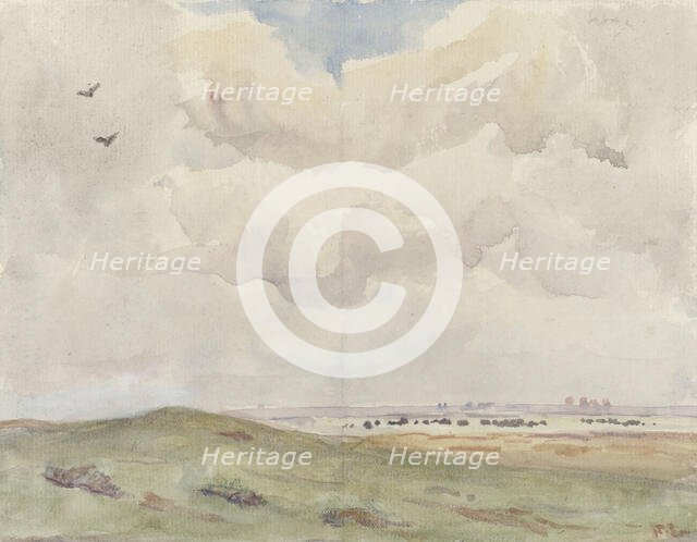 Dune landscape with herd, 1872-1944. Creator: Frans Smissaert.