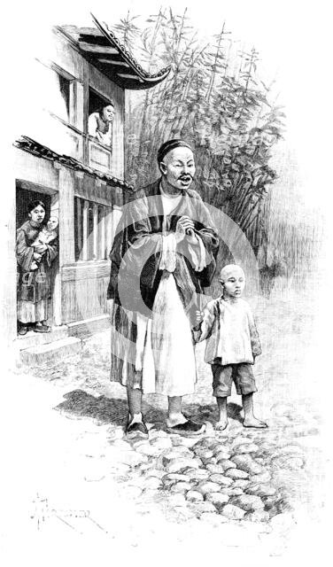 Sketches in Formosa: welcome by an old Chinese friend, 1890. Creator: Unknown.