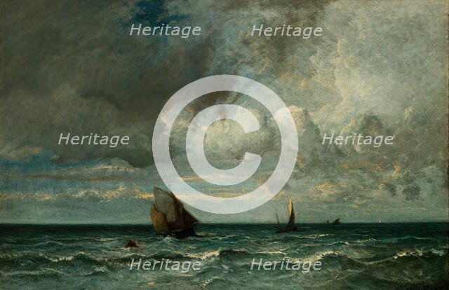 Barks Fleeing Before the Storm, 1870/75. Creator: Jules Dupré.