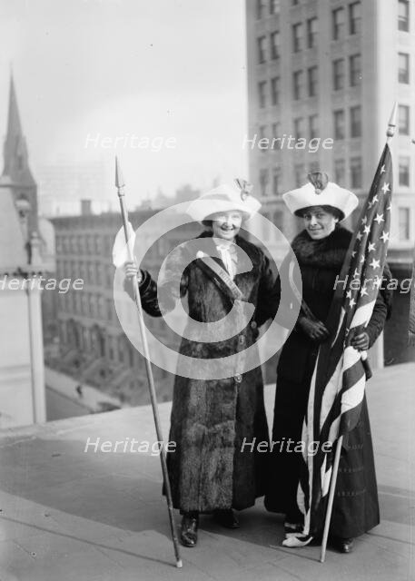 Suffragettes with flag, between c1910 and c1915. Creator: Bain News Service.