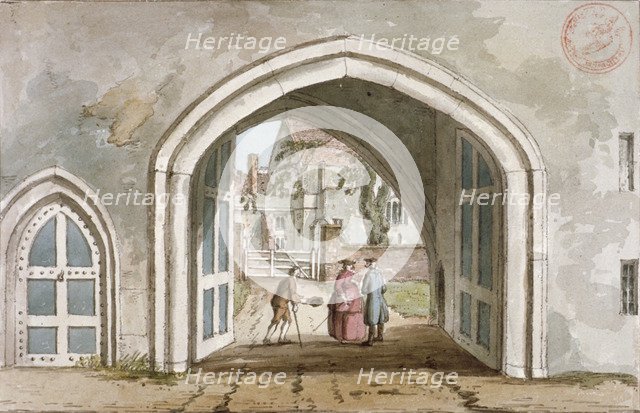 Entrance to Croydon Palace, Croydon, Surrey, c1800. Artist: Anon