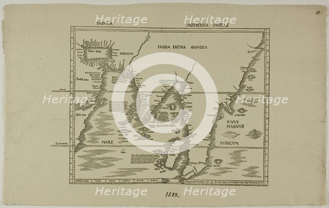 Tabula Moderna Indiae, 1513, reprinted 1889. Creator: Unknown.