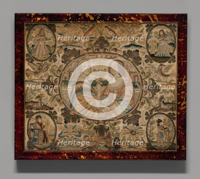 Needlework (Depicting the Four Seasons), England, c. 1660. Creator: Unknown.