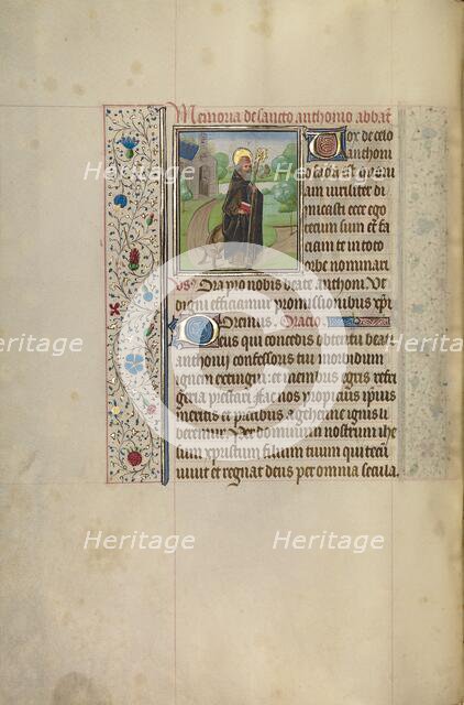 Saint Anthony; Arenberg Hours, early 1460s. Creator: Workshop of Willem Vrelant.