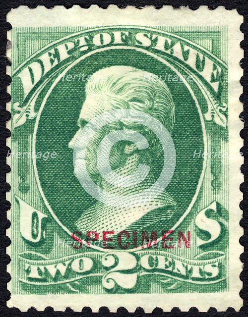 2c Andrew Jackson State Department special printing single, 1875. Creator: Unknown.