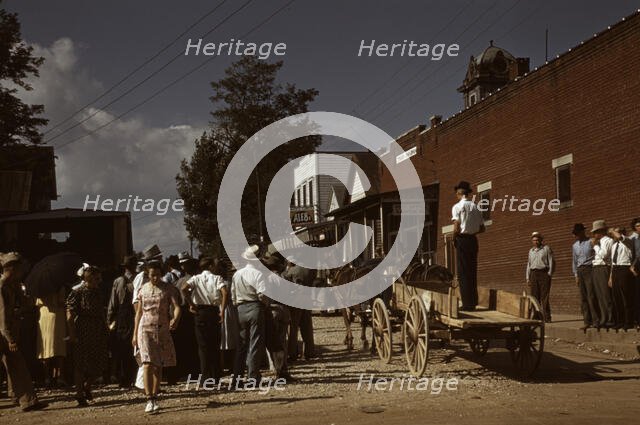 Farmers and townspeople in center of town on Court day, Campton, Ky., 1940. Creator: Marion Post Wolcott.