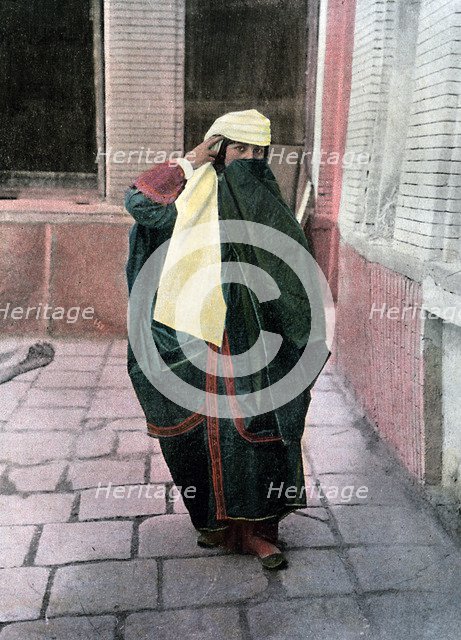 Persian woman in traditional costume, c1890.Artist: Gillot