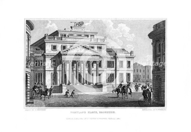 Portland Place, Brighton, East Sussex, 1829.Artist: R Winkles