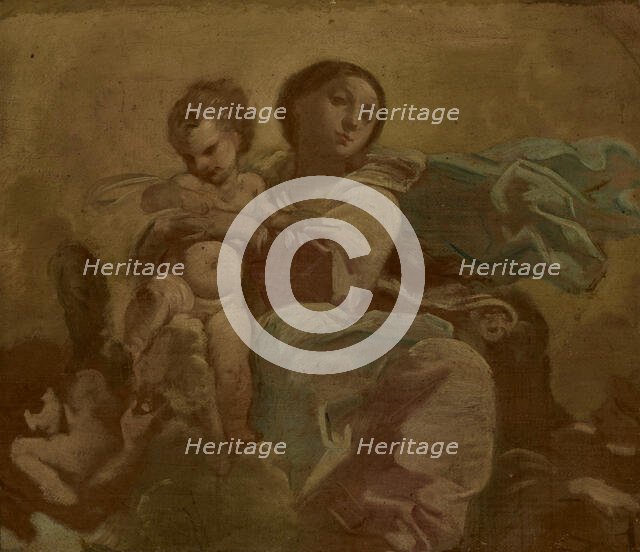 Madonna and Child-Sketch, 18th century. Creator: Unknown.