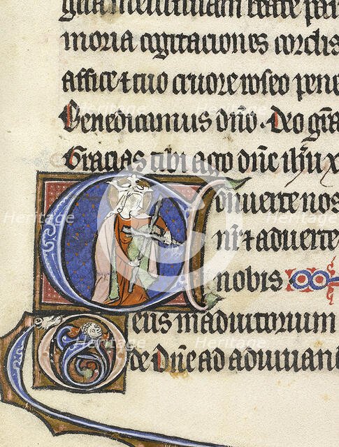 Queen holding a cross, c1290-1300. Creator: Unknown.