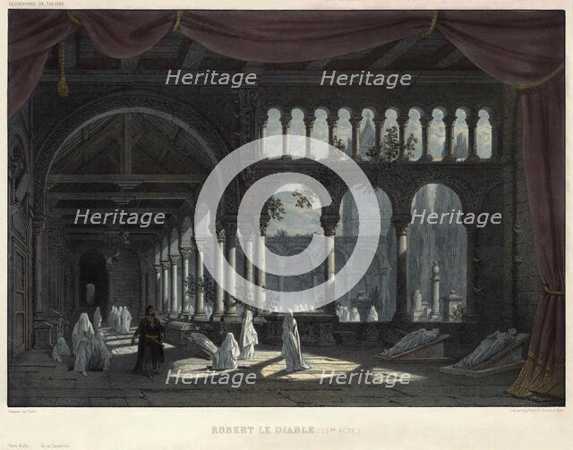 Ballet of the Nuns in the Opera "Robert Le Diable" by Giacomo Meyerbeer, 1831. Creator: Cicéri, Eugène (1813-1890).