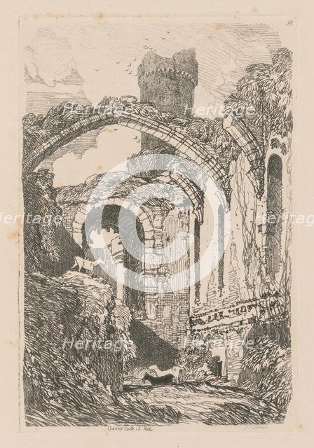 Liber Studiorum: Plate 33, Conway Castle, N. Wales, 1838. Creator: John Sell Cotman (British, 1782-1842).