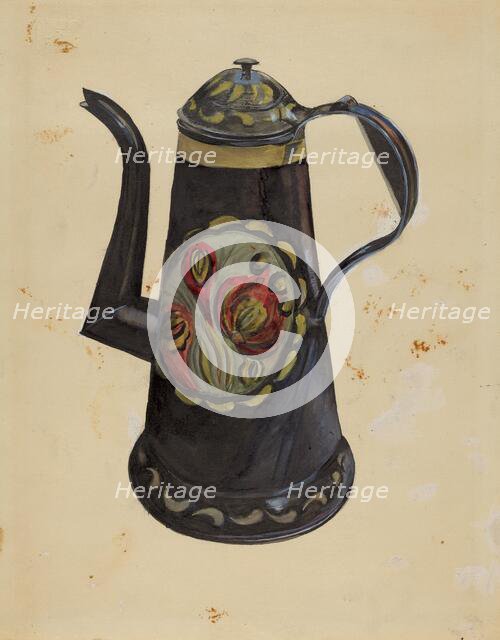 Toleware Coffee Pot, c. 1936. Creator: Mina Lowry.