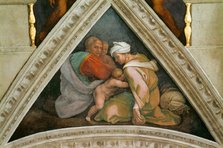 The Ancestors of Christ: Ozias (Sistine Chapel ceiling in the Vatican), 1508-1512. Creator: Buonarroti, Michelangelo (1475-1564).