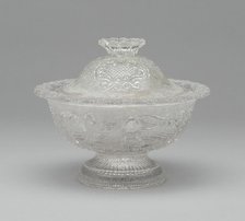 Covered Sugar Bowl, 1835/50. Creator: Boston and Sandwich Glass Company.