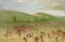 Ball-play of the Choctaw--ball up, 1834-1835. Creator: George Catlin.