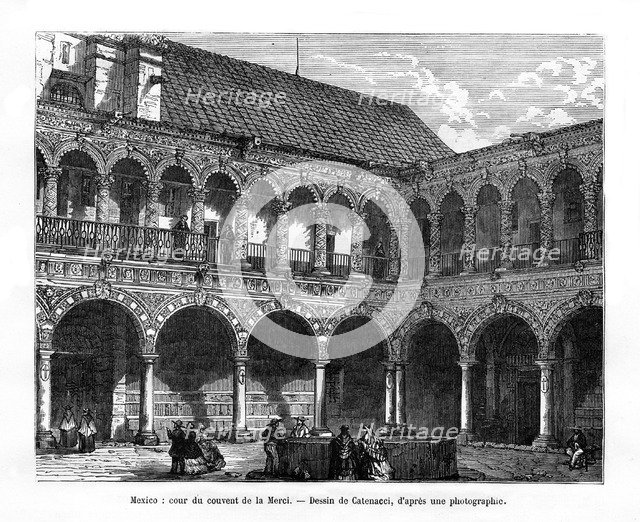 Court of the Convent of Mercy, Mexico, 19th century. Artist: H Catenacci