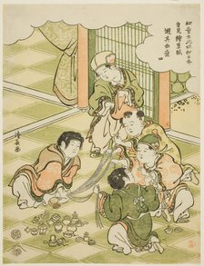 No. 4: Chinese boys playing a raffle game, from the series "Children Say 'This is ..., c. 1791. Creator: Torii Kiyonaga.