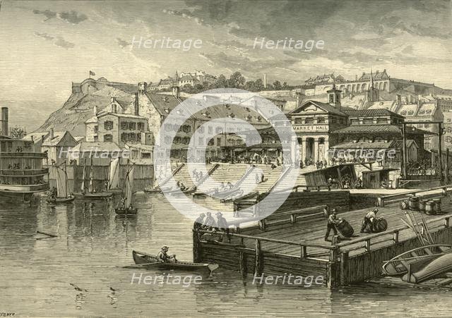 'Market-Hall and Boat-Landing, Quebec', 1874. Creator: John Filmer.