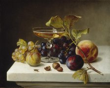 Still Life with Fruit and Champagne, 1869. Creator: Helen Searle.