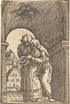 Joachim Embracing Anna, c. 1513. Creator: Albrecht Altdorfer.