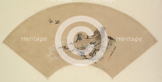 Risshi by the Sea Watching Birds, late 1700s-1849. Creator: Katsushika Hokusai (Japanese, 1760-1849).