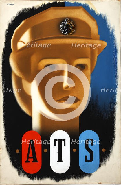 Forces Recruitment - 'ATS', World War II poster, c1939-c1945.  Creator: Abram Games.