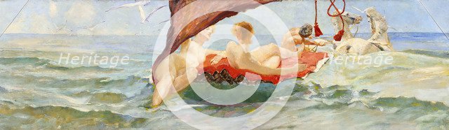 Venus in the shell carriage. Part of the wall decoration of the Villa Albers, 1884-1885. Creator: Klinger, Max (1857-1920).