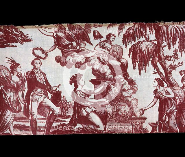 America Presenting at the Altar of Liberty Medallions of Her Illustrious Sons..., c. 1785. Creator: Unknown.